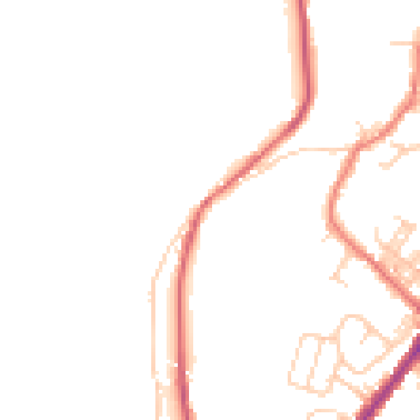 Daytime road noise heatmap for BL8 4NA