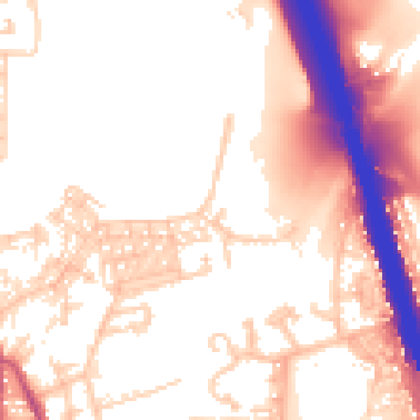 Daytime road noise heatmap for BL9 6FY