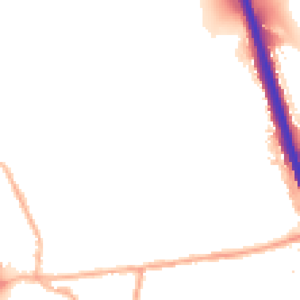 Night-time road noise heatmap for BL9 6LQ