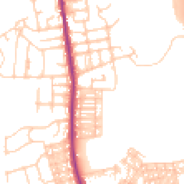Daytime road noise heatmap for BL9 6PQ