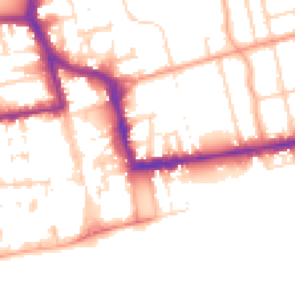 Daytime road noise heatmap for BN11 1PE