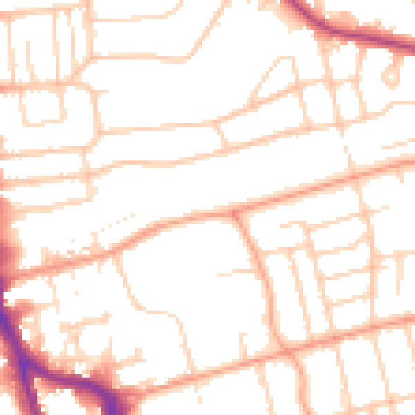 Daytime road noise heatmap for BN11 2AA