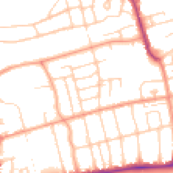 Daytime road noise heatmap for BN11 2JJ