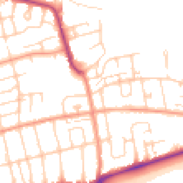 Daytime road noise heatmap for BN11 2QS