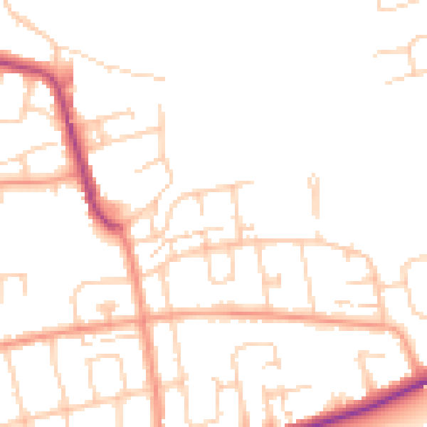 Daytime road noise heatmap for BN11 2QW