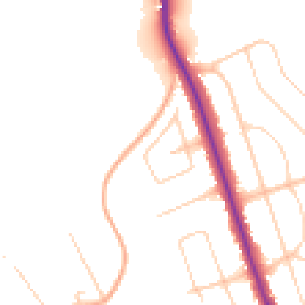 Daytime road noise heatmap for BN14 0EX