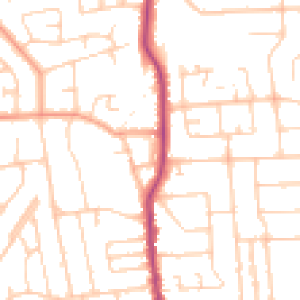 Daytime road noise heatmap for BN14 7JS