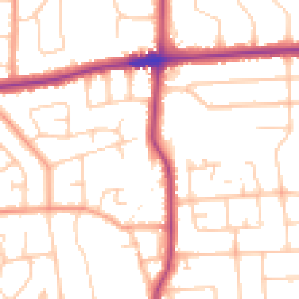 Daytime road noise heatmap for BN14 7NT