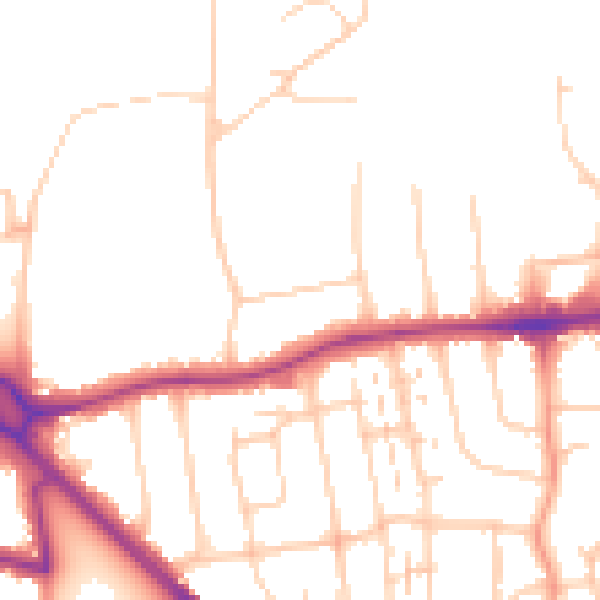 Daytime road noise heatmap for BN14 9NX