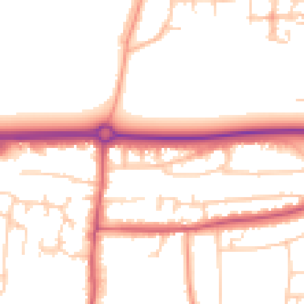 Daytime road noise heatmap for BN16 1AL