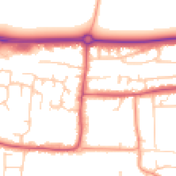 Daytime road noise heatmap for BN16 1AR