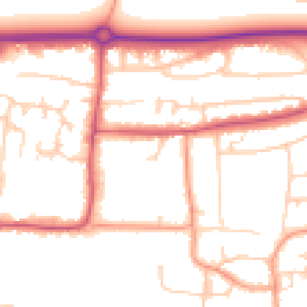 Daytime road noise heatmap for BN16 1AY
