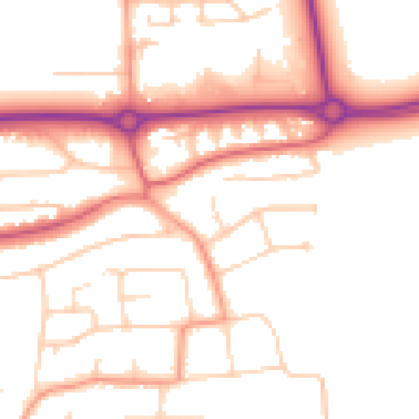 Daytime road noise heatmap for BN16 1BS