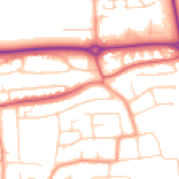 Daytime road noise heatmap for BN16 1DG