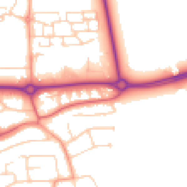 Daytime road noise heatmap for BN16 1DR