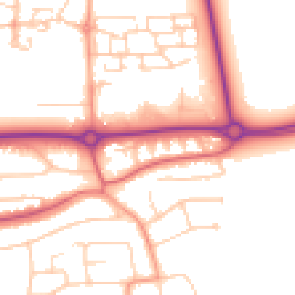 Daytime road noise heatmap for BN16 1DW