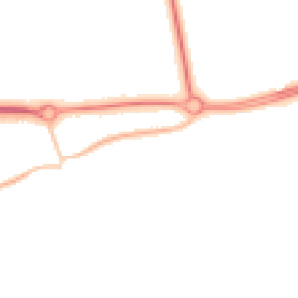 Night-time road noise heatmap for BN16 1DX