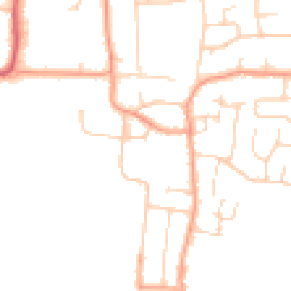 Daytime road noise heatmap for BN16 1HR