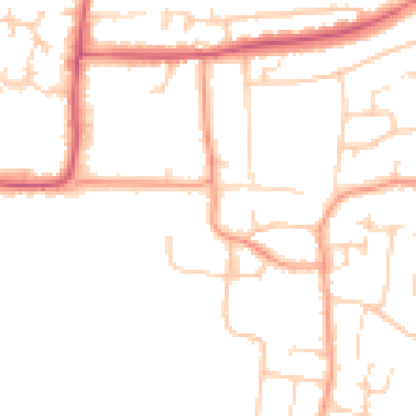 Daytime road noise heatmap for BN16 1JE