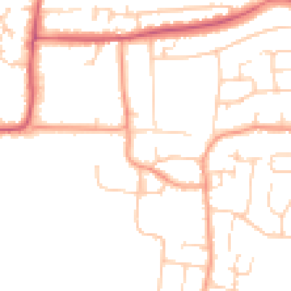 Daytime road noise heatmap for BN16 1JG