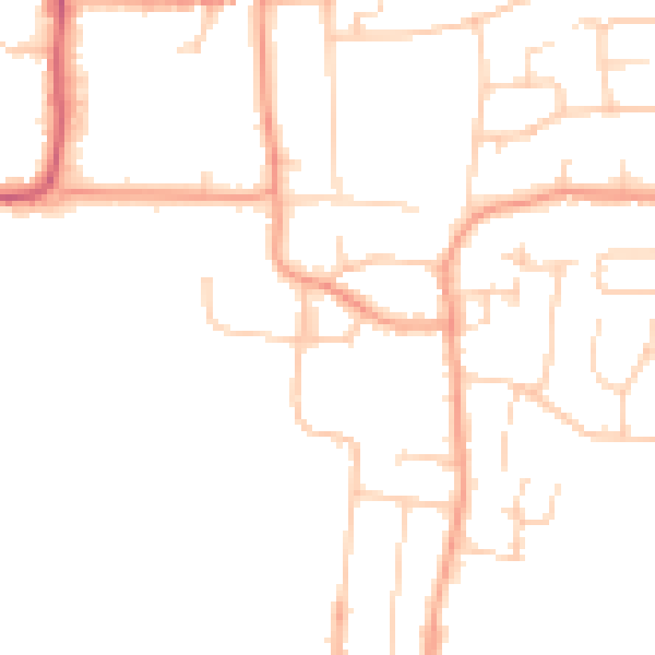 Daytime road noise heatmap for BN16 1LJ