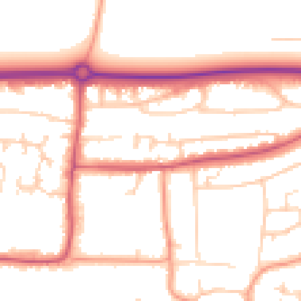 Daytime road noise heatmap for BN16 1TJ