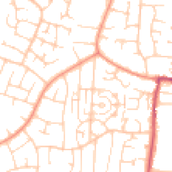 Daytime road noise heatmap for BN16 2PD