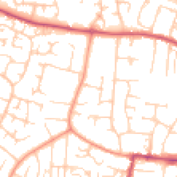 Daytime road noise heatmap for BN16 3PN