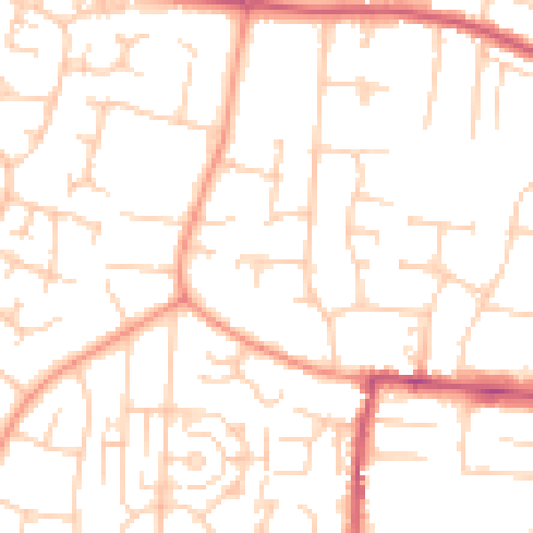 Daytime road noise heatmap for BN16 3QE