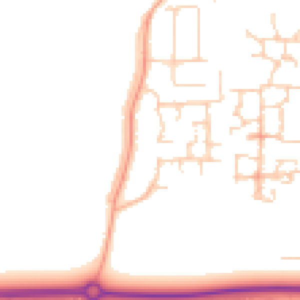 Daytime road noise heatmap for BN16 4DJ