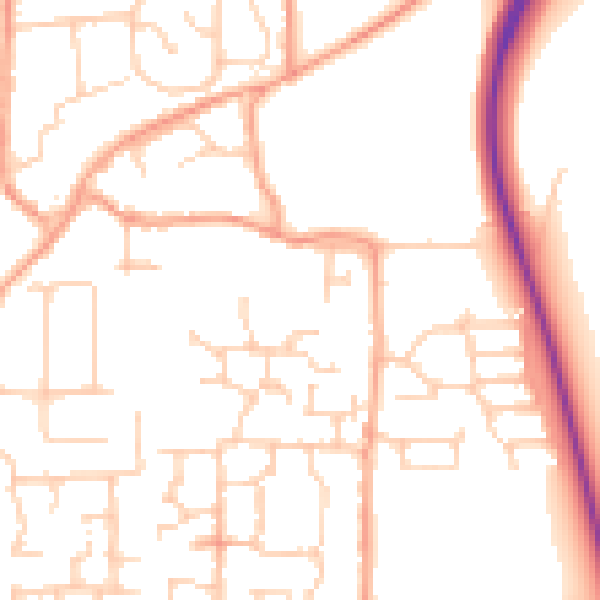 Daytime road noise heatmap for BN16 4NY