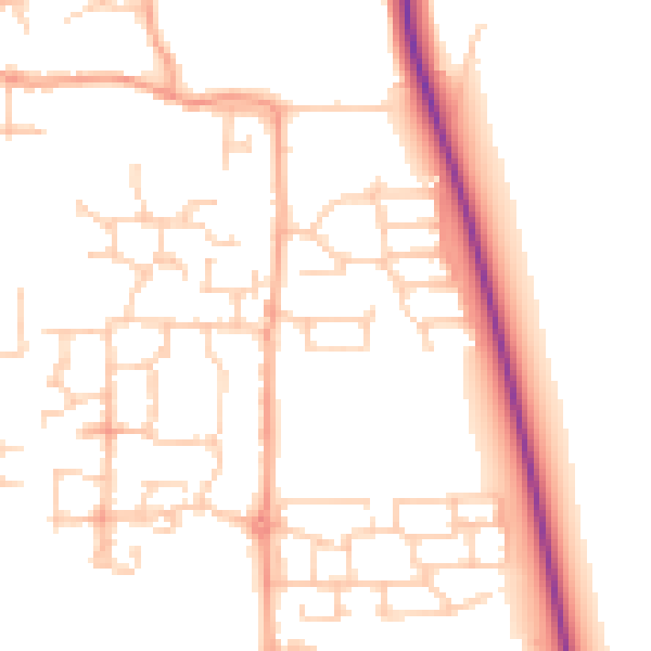 Daytime road noise heatmap for BN16 4PP