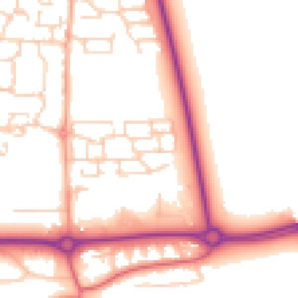 Daytime road noise heatmap for BN16 4QA