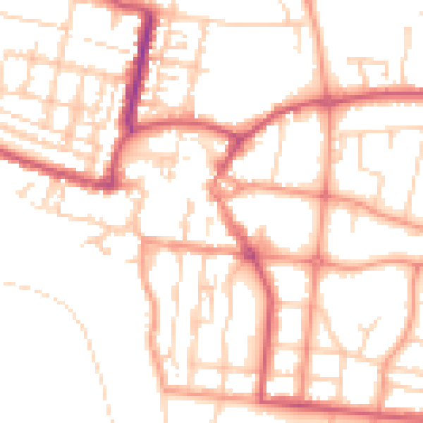 Daytime road noise heatmap for BN17 5AB
