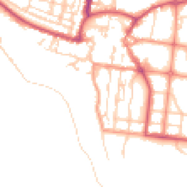 Daytime road noise heatmap for BN17 5AF