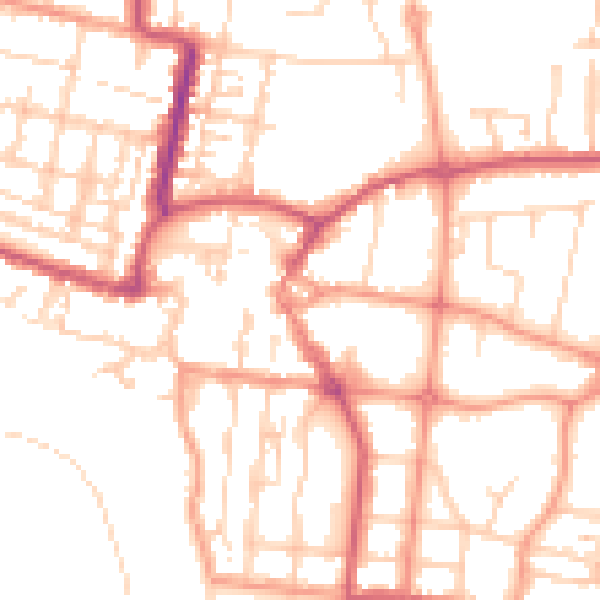 Daytime road noise heatmap for BN17 5AG