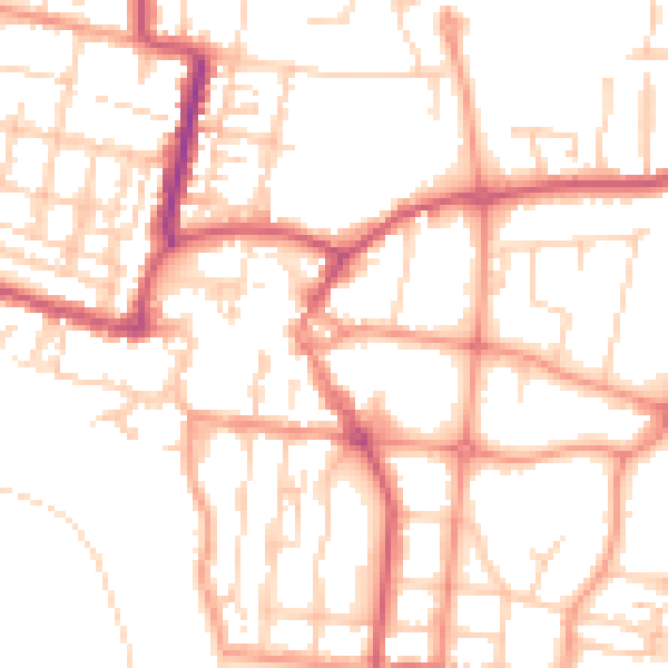 Daytime road noise heatmap for BN17 5AH