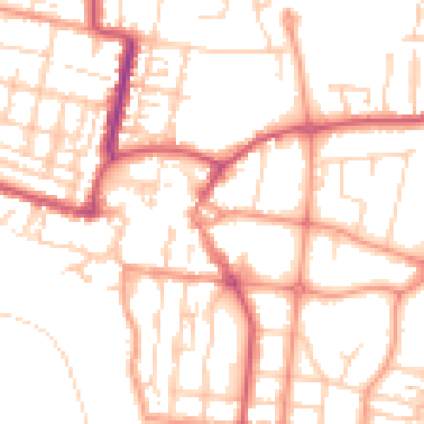 Daytime road noise heatmap for BN17 5AJ