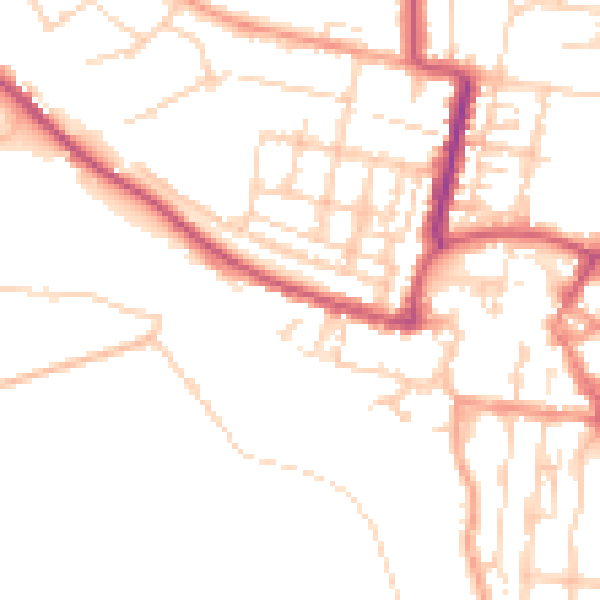 Daytime road noise heatmap for BN17 5AL