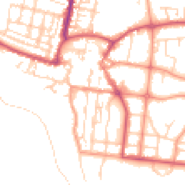 Daytime road noise heatmap for BN17 5AT