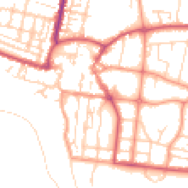 Daytime road noise heatmap for BN17 5AU