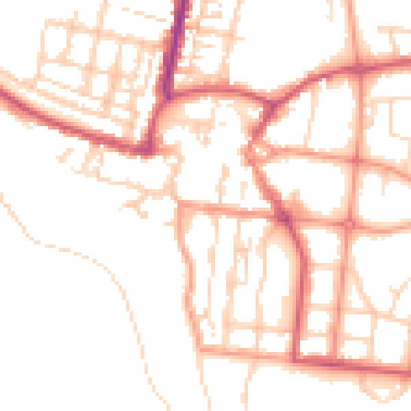 Daytime road noise heatmap for BN17 5AX