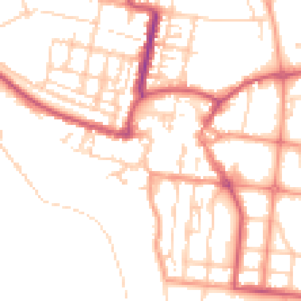 Daytime road noise heatmap for BN17 5AZ