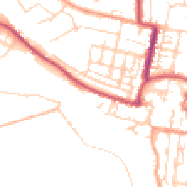 Daytime road noise heatmap for BN17 5BF