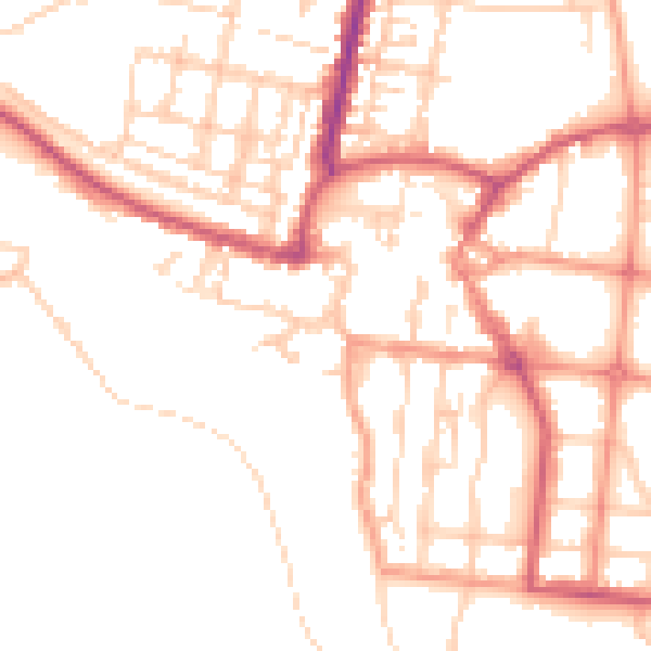 Daytime road noise heatmap for BN17 5BH
