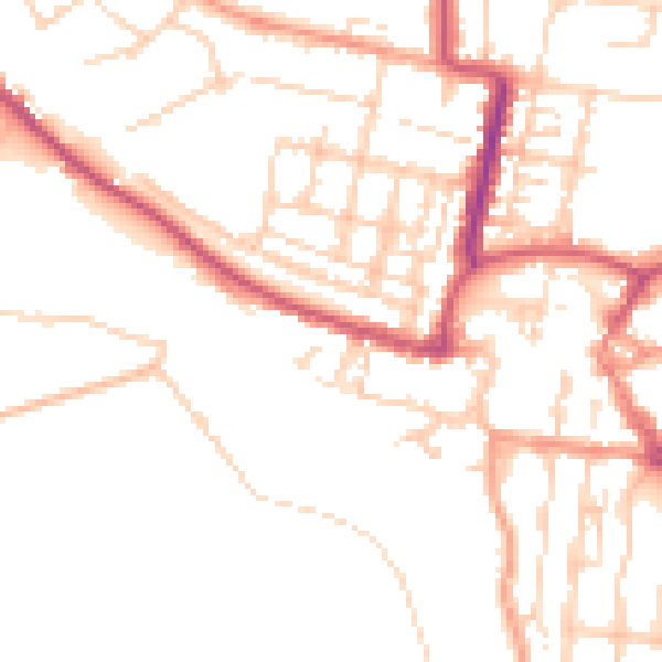 Daytime road noise heatmap for BN17 5BX