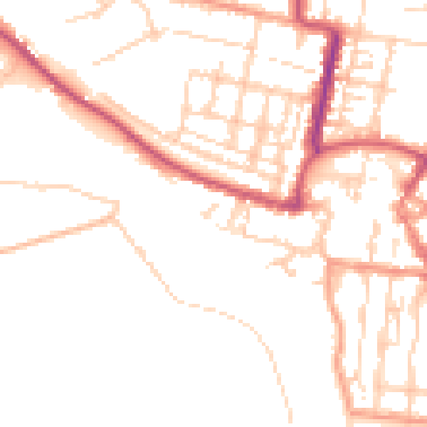 Daytime road noise heatmap for BN17 5BZ