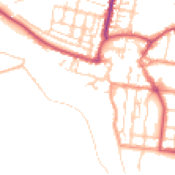 Daytime road noise heatmap for BN17 5DJ