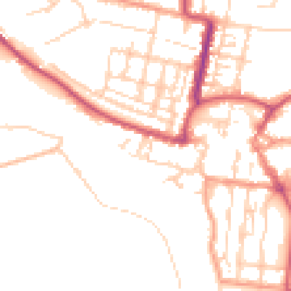 Daytime road noise heatmap for BN17 5DP