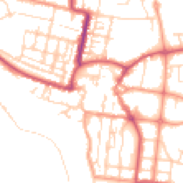 Daytime road noise heatmap for BN17 5ED